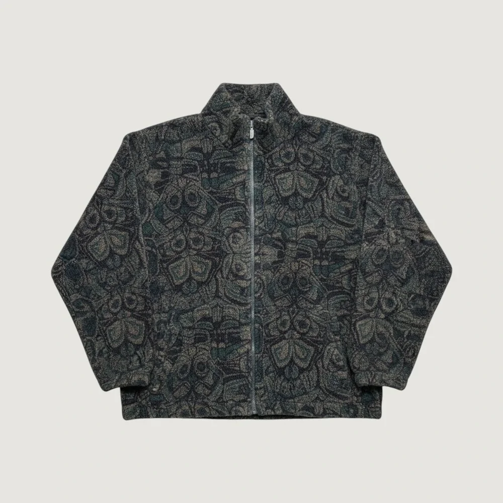 VTG 90s The North Face AOP Aztec Western Sherpa Fleece Full Zip Jacket Men's XLT